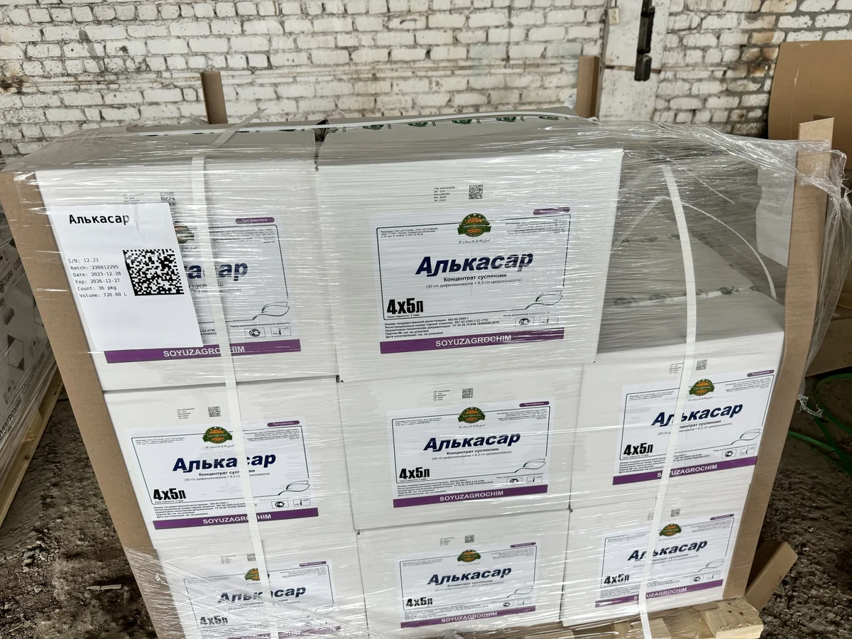 Продукция в транспортной упаковке на паллете, фотография из нашей работы